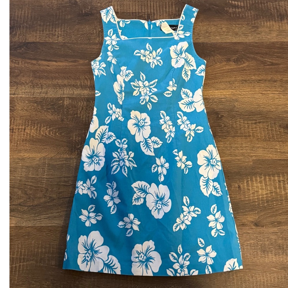 Y2K Jodi Kristopher Blue Floral Sleeveless‎ Dress Hawaiian